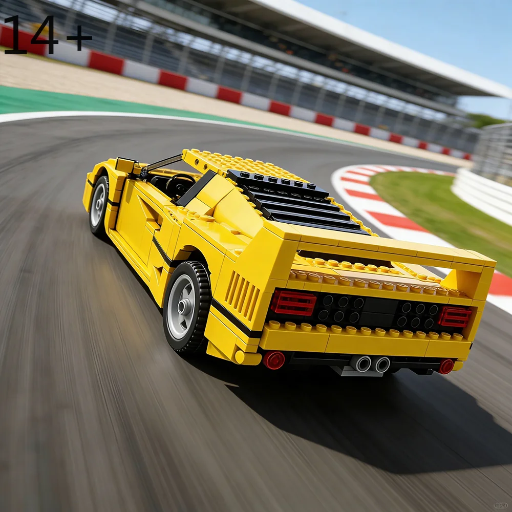 

Конструктор MOC Racing 10248: Желтый F40, совместимый с MOC-49743, спортивный автомобиль, сборка из 1192 деталей, DIY, для взрослых и детей, подарок