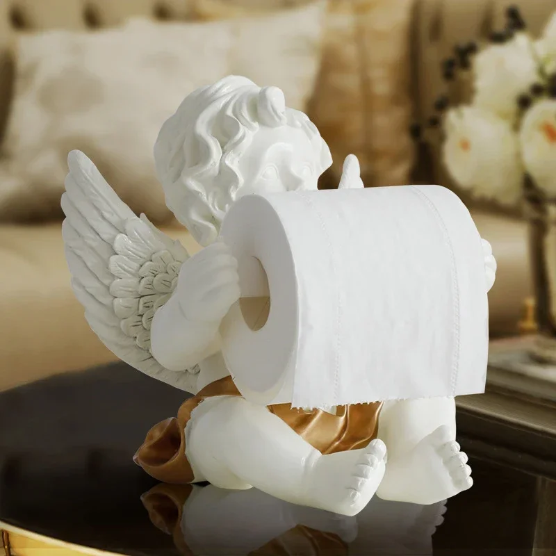 นั่ง Angel ผ้าขนหนูกระดาษสำหรับโต๊ะ,ห้องน้ำ,ห้องน้ำชั้นวางกระดาษกระดาษทิชชู่ม้วน Dispenser ที่ยึดกระดาษ