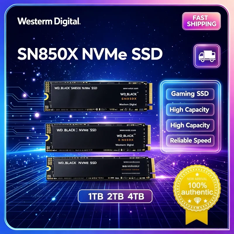 WD_BLACK SN850X NVMe PCIe Gen4 X4 M.2 SSD 4TB Internal High Speed Solid State Drive Large Storage Space For Gaming PC Laptop