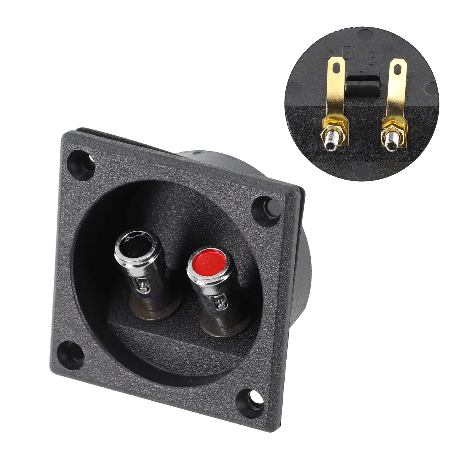 Subwoofer Plug Stereo Terminal Connector Box with Speaker Terminal Round Spring Cup for Superior Audio Performance