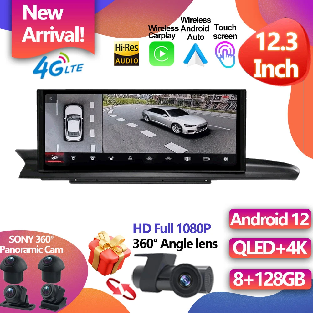 

Автомагнитола для Audi A6, A6L, A7, 2012-2019, 12,3 дюйма, LHD, DVD, мультимедийный плеер, Android 12, автоаудио, GPS-навигация, стерео приемник