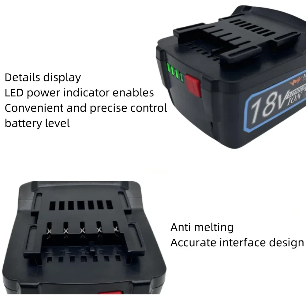 18V 14AH Battery for Metabo Cordless Power Tool Drill Drivers Wrench Hammers for Metabo 18V Battery 7AH-14AH 625592000 625591000