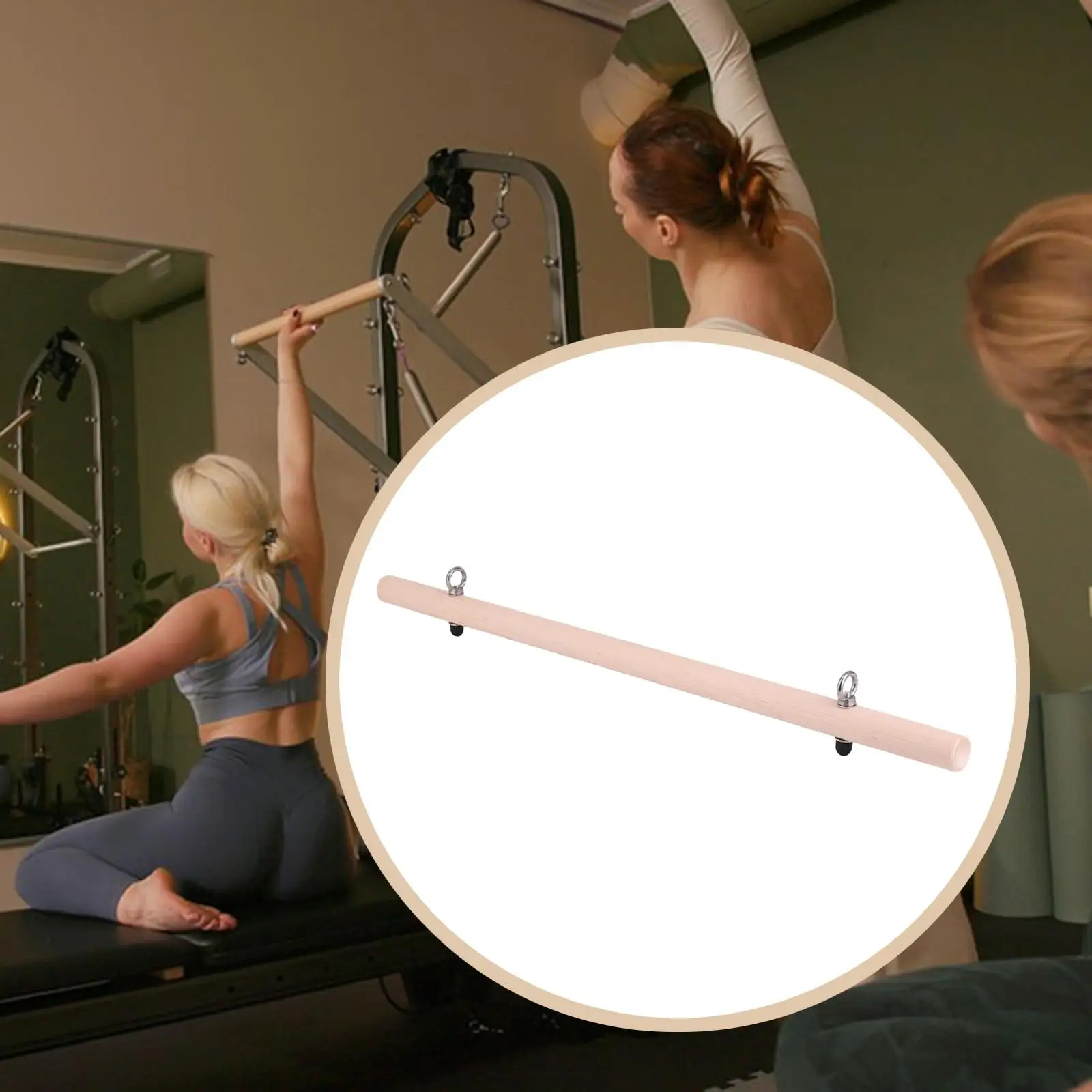 

Pilates Exercise Stick Multifunctional Roll Down Bar Attachment Accessory for Pilates Reformer Strength Workout