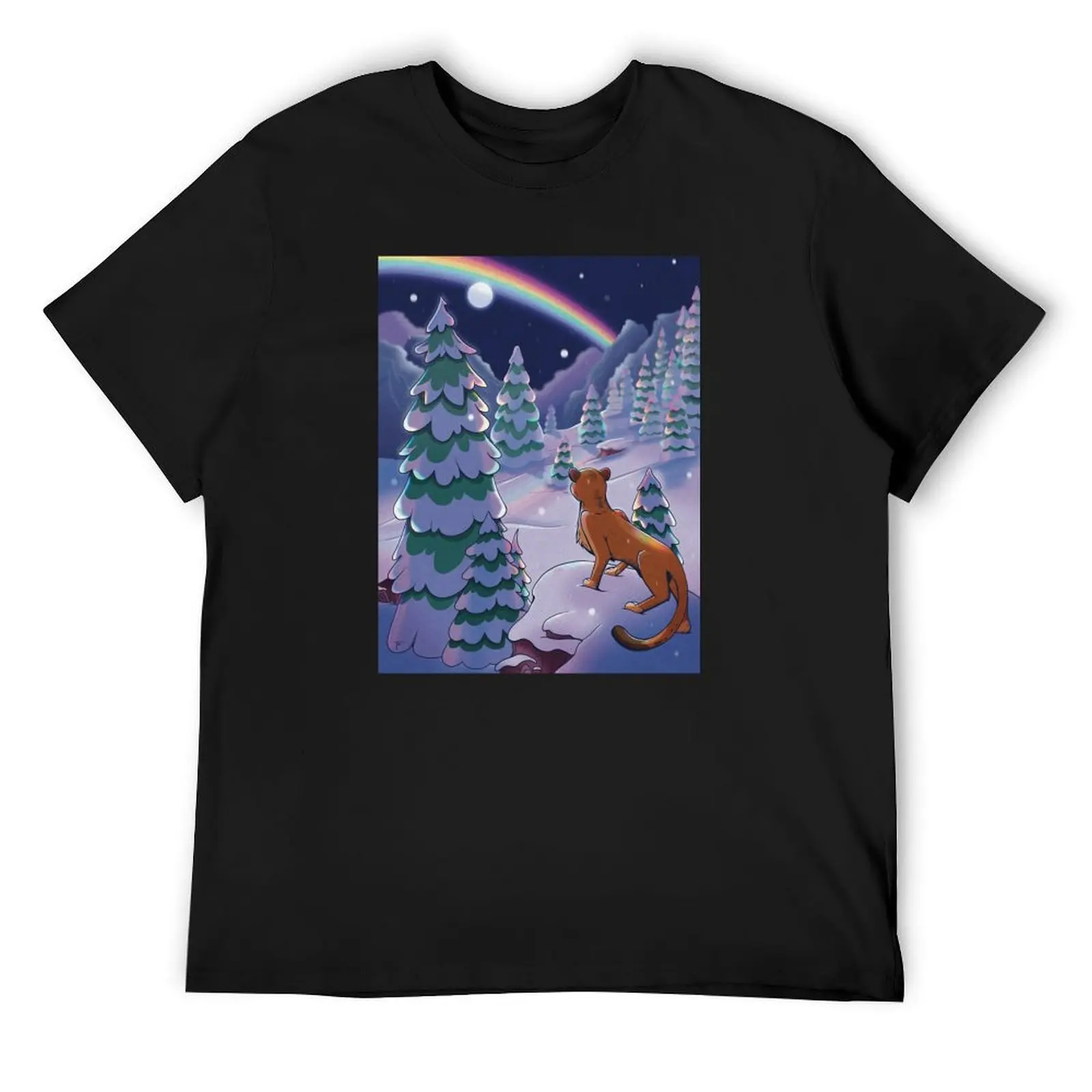 Snow Rainbow T-Shirt oversized graphic tee man t shirt mens clothing