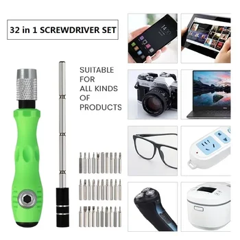 Set di cacciaviti con punte per cacciavite di precisione multifunzione, dispositivo di riparazione esagonale Torx magnetico, utensili manuali per computer portatile del telefono