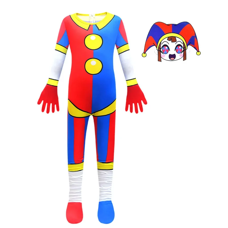 Kids Cosplay Costume The Amazing Digital Circus merch  Pomni Bodysuit Jumpsuit Children Halloween Carnival Cosplay Clothes