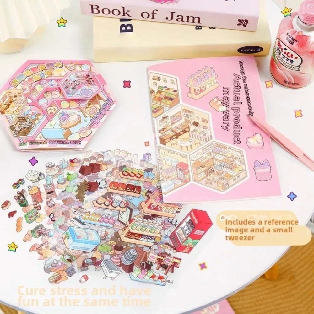 New Cute Style 3D Landscape Sticker Multiple Scene Die Cut DIY Sticker PET Material Cartoon Scene Sticker Gift For Kid