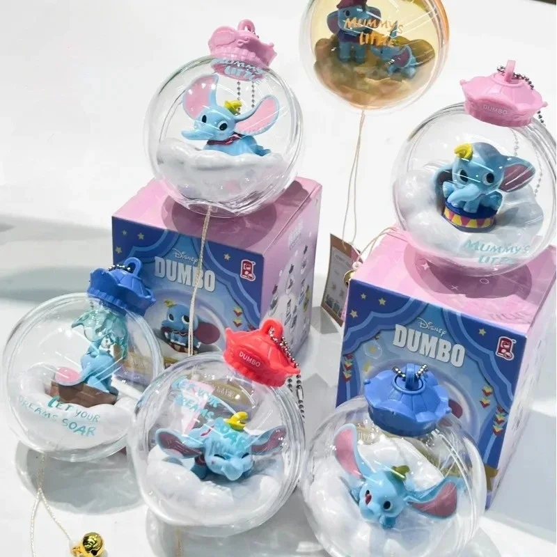 

6PCS Kawaii Disney Dumbo Blind Box Wishing Wind Chime Crystal Ball Pendant Ornaments Guard Blessings Blind Box Handheld Toy Gift