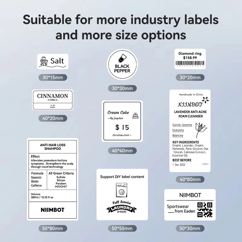 Niimbot B-Series Label Paper Roll Thermal Sticker Self-adhesive Printer Stickers For Niimbot B1 B21 B3S Mini Portable Printer