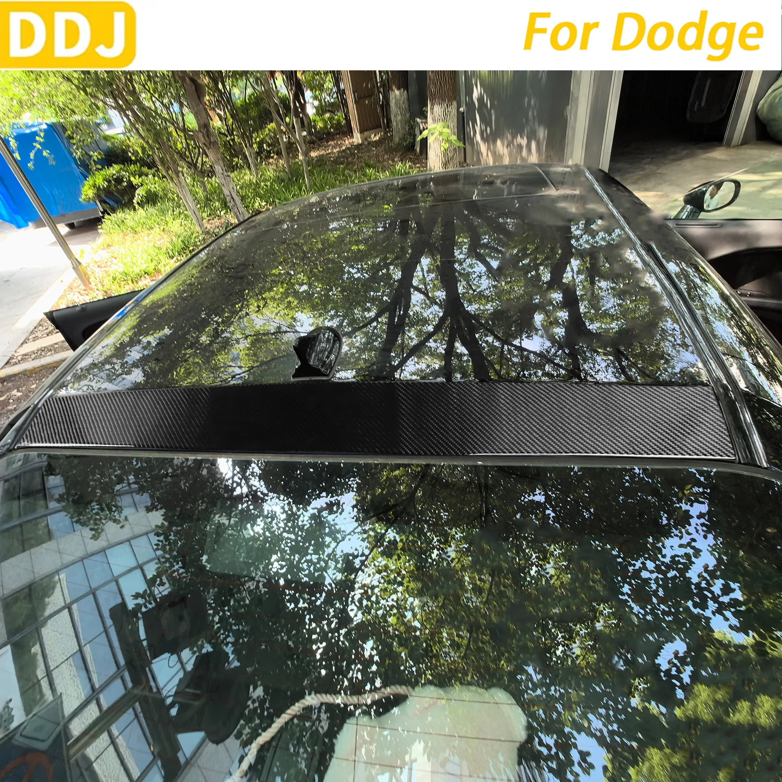 

For Dodge Challenger 2015-2022 Accessories Real Carbon Fiber Exterior Roof Rear Panel Trim Cover Car Interior Decoration Sticker