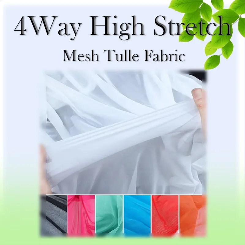 4 Way Stretch Nylon Breathable High-elastic Mesh Fabric DIY Clothing Inner Sportwear Sewing Material -Sold By The Half Meter