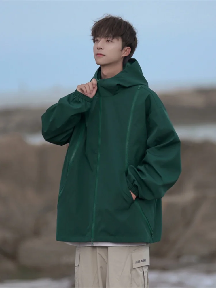 

Повседневная свободная мужская толстовка-куртка в американском стиле, функциональная, ветрозащитная, для активного отдыха, походов и альпинизма, модная осенняя новинка