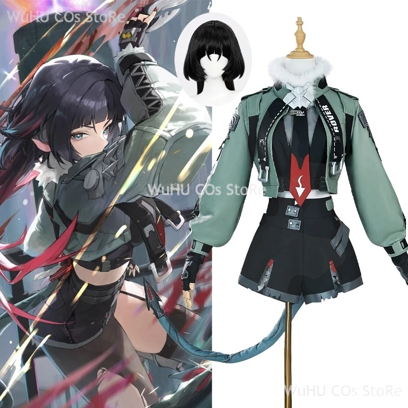Gioco Zenless Zone Zero Jane Doe Cosplay ZZZ giacca coda orecchie nero rosso parrucca lunga Prop festa di Halloween carnevale gioco di ruolo Costume