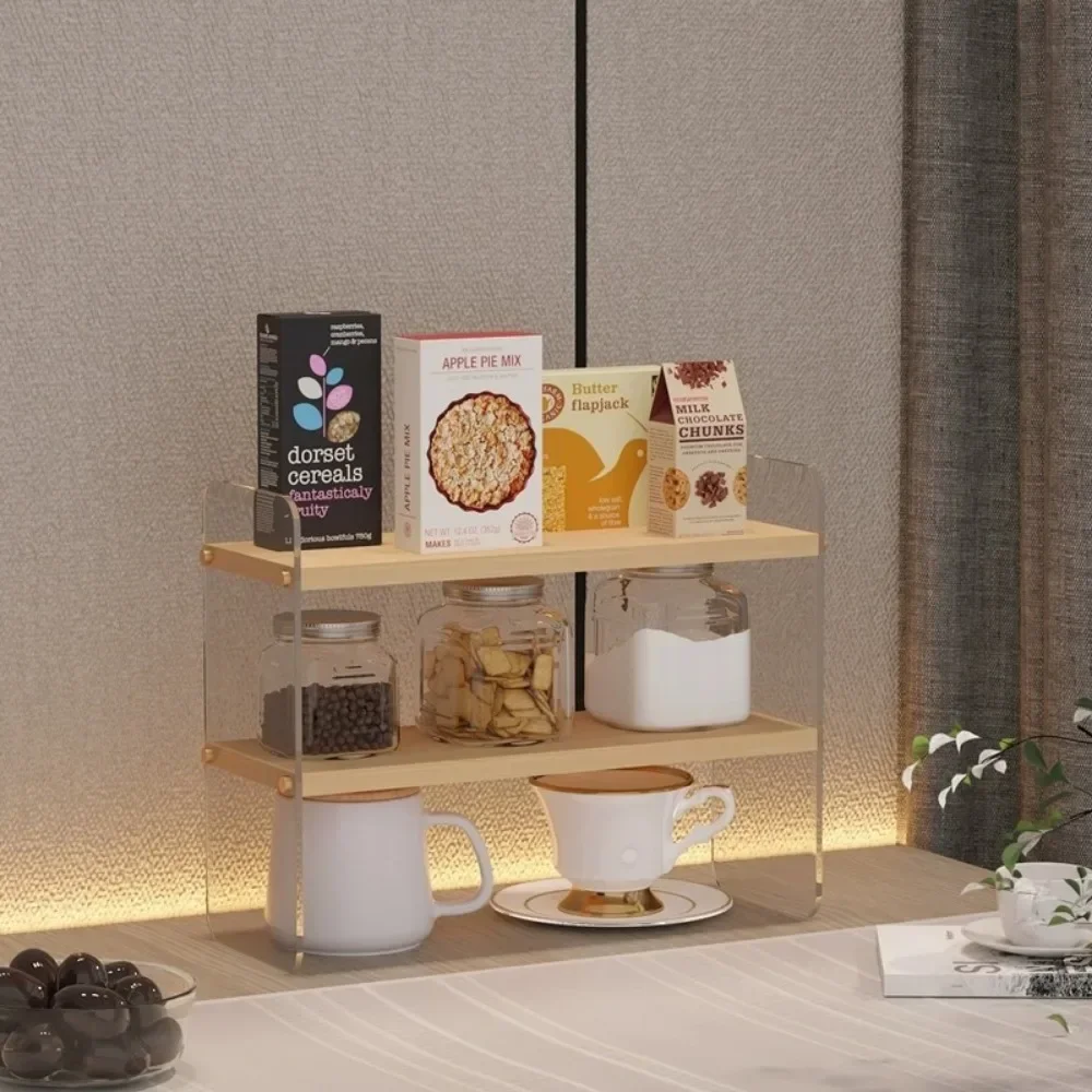 

A Desktop Transparent Organizer Acrylic Multi-Purpose Bookcase Office Student Shelf Transparent Cosmetic Organizer