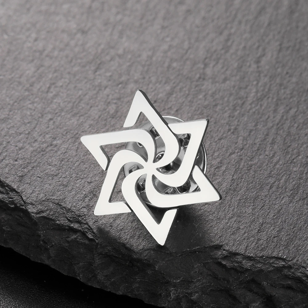 Dawapara Spiral Judentum Davidstern Brosche Pins Hexagramm Wirbel Raelian Unendlichkeitssymbol Edelstahl Schmuck – Detail 11