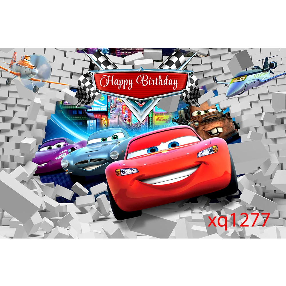 Фон для фотосъемки с фильмами Диснея по индивидуальному заказу McQueen Racing Theme для детей и мальчиков на день рождения, декор для детского душа, настенный реквизит