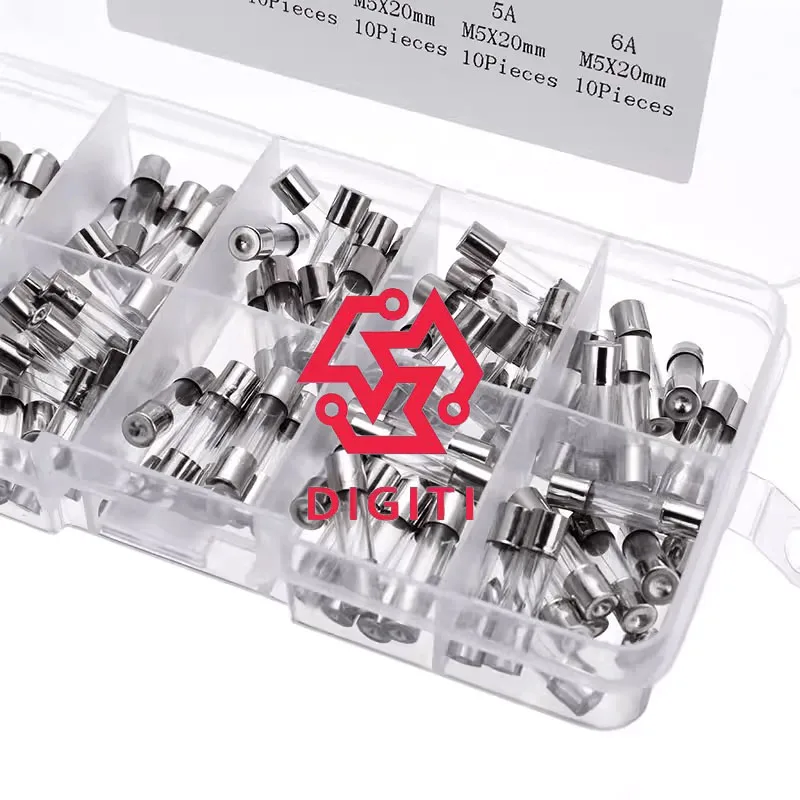 

100pcs 5x20mm Quick Blow Glass Tube Fuse Assorted Kit Amp 0.2A 0.5A 1A 2A 3A 5A 8A 10A 15A 20A 250V with Storage Box