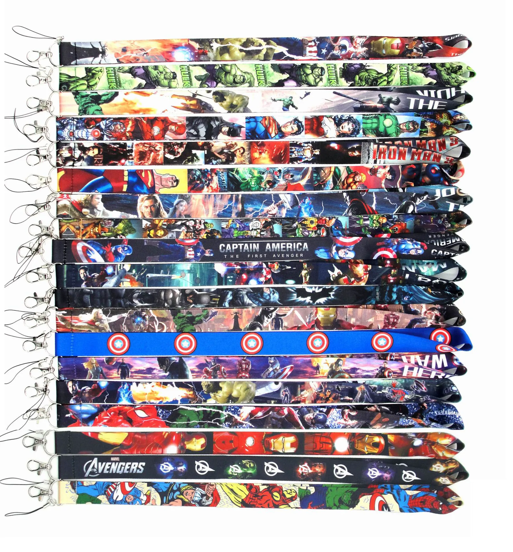 High Quality Disney The Avengers Cartoon Key Chain Lanyard Gifts For Child Students Friends Phone USB Badge Holder Necklace