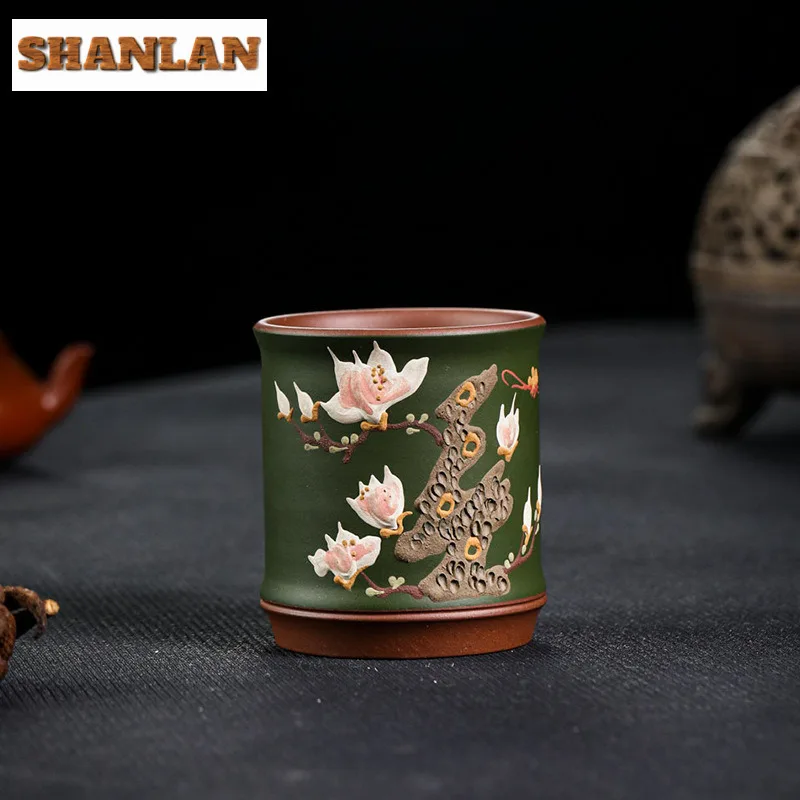 

170ml Yixing Purple Clay Magnolia Teacup Aesthetic Tea Bowl Jug Tea-tasting Personal Cup Jianzhan Master Cups Tableware Supplies