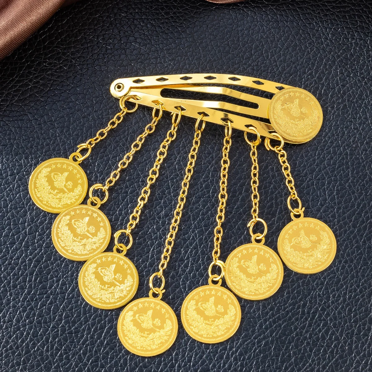 Multi Types Golden Coin Hair Accessories for Women New Trending Super Cute Girl's Hair Clips Charm Hair Jewelry Accessories Gift