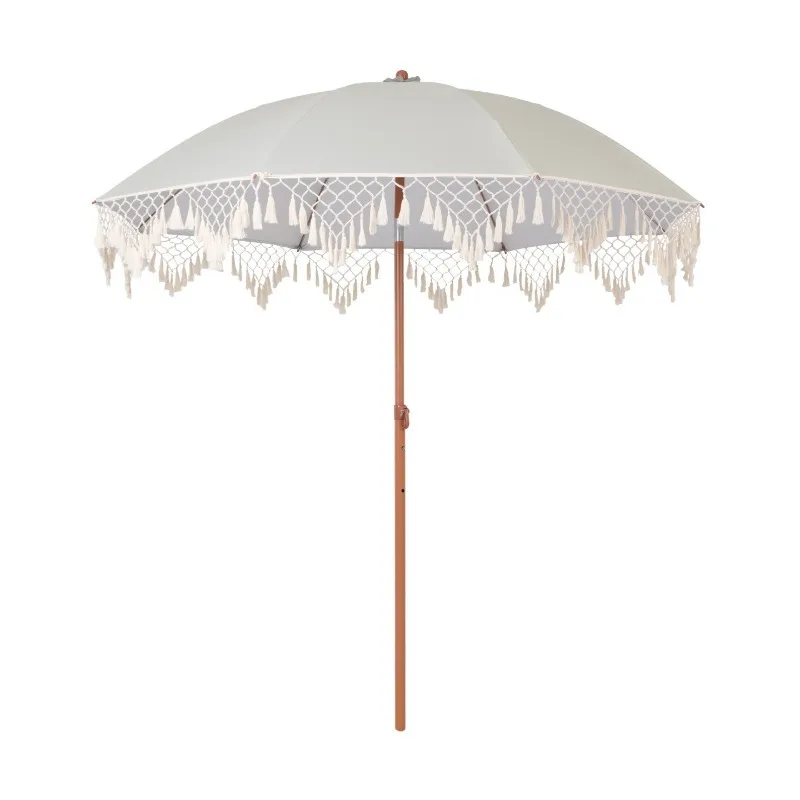 

Seaside Resort Beach Umbrella Courtyard Umbrella Tassel Pool Sun Protection Terrace Parasol