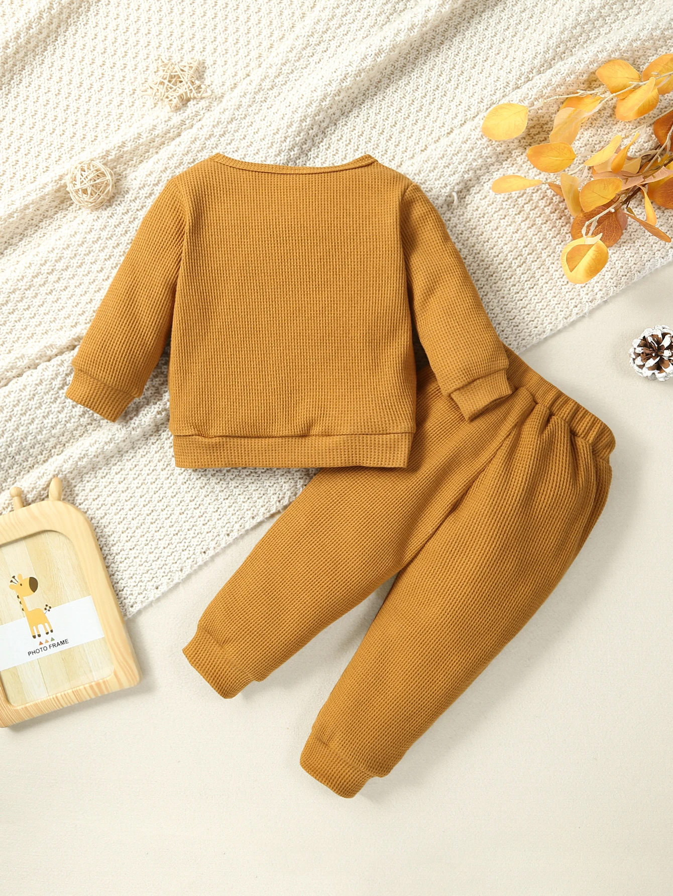 Spring Autumn Baby Boy 2-Piece Set 'HAPPY' Embroidered Casual round Neck Long-Sleeved Hoodie And Pants Outfit