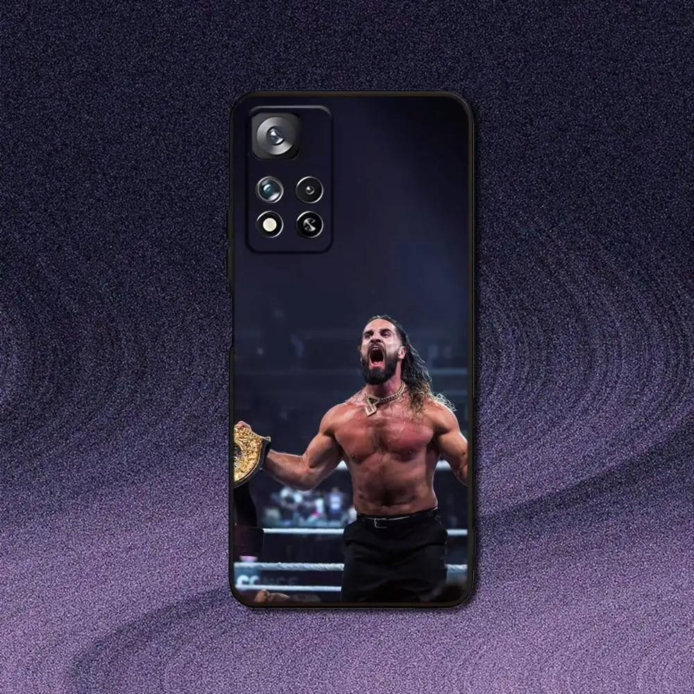 S-Seth R-Rollins F-Freakin ボクシング電話ケース Samsung S 25、24、23、22、30、21、10、9、ウルトラ、プラス、ライト、FE、4、5G ブラックソフトケース用