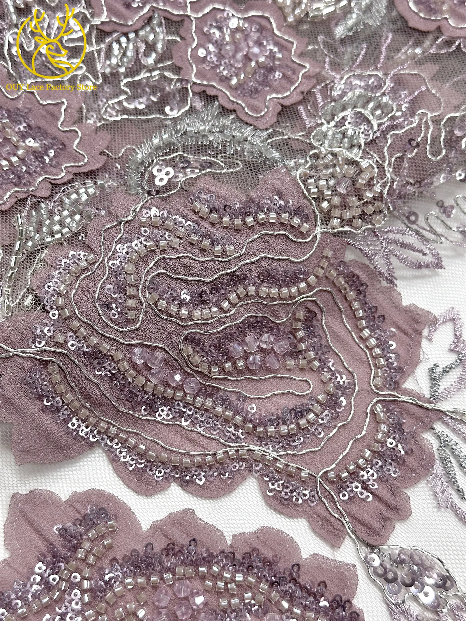 Modische Elegante Französische Brautkleid-Spitze mit Stickerei und Perlen 2026 Hochwertige Nigerianische Afrikanische Pailletten-Spitze für Hochzeitskleider – Detail 20