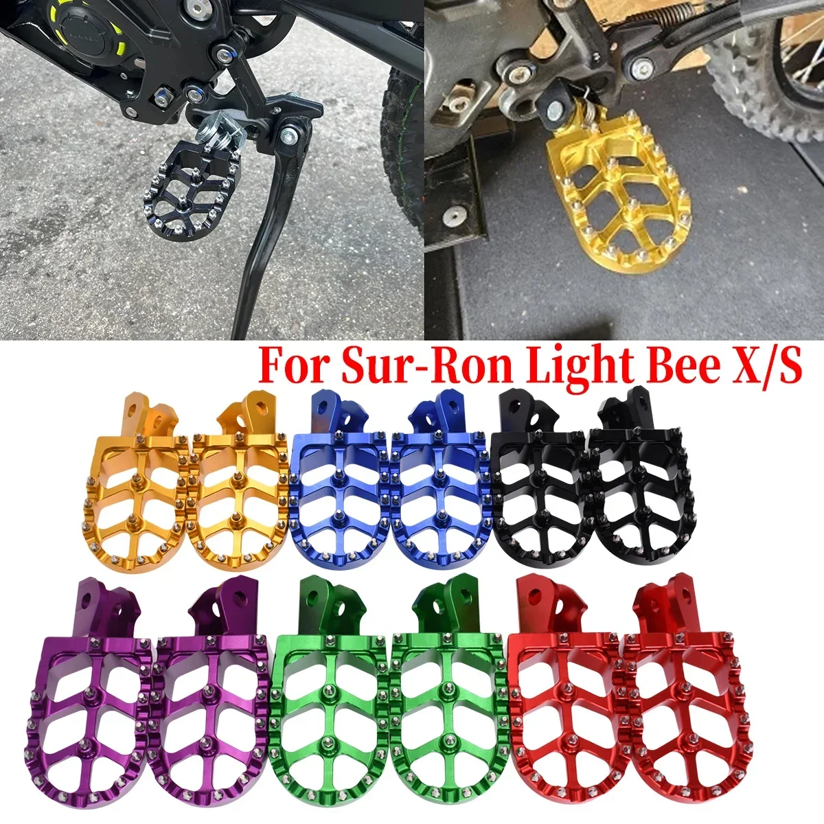 For SurRon Sur-Ron Light Bee X /S CNC Aluminum Foot Pegs Rest Footpegs Electric Motorcycle For Talaria Moto Acessorios