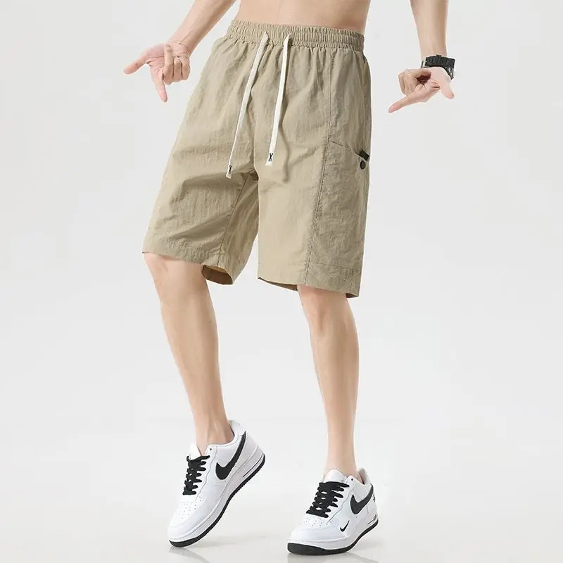 

Mens Quick-dry Cargo Shorts Outdoor Sport Large Pockets Knee Pants Lightweight Elastic Waist Durable Comfortable Fabrics Shorts