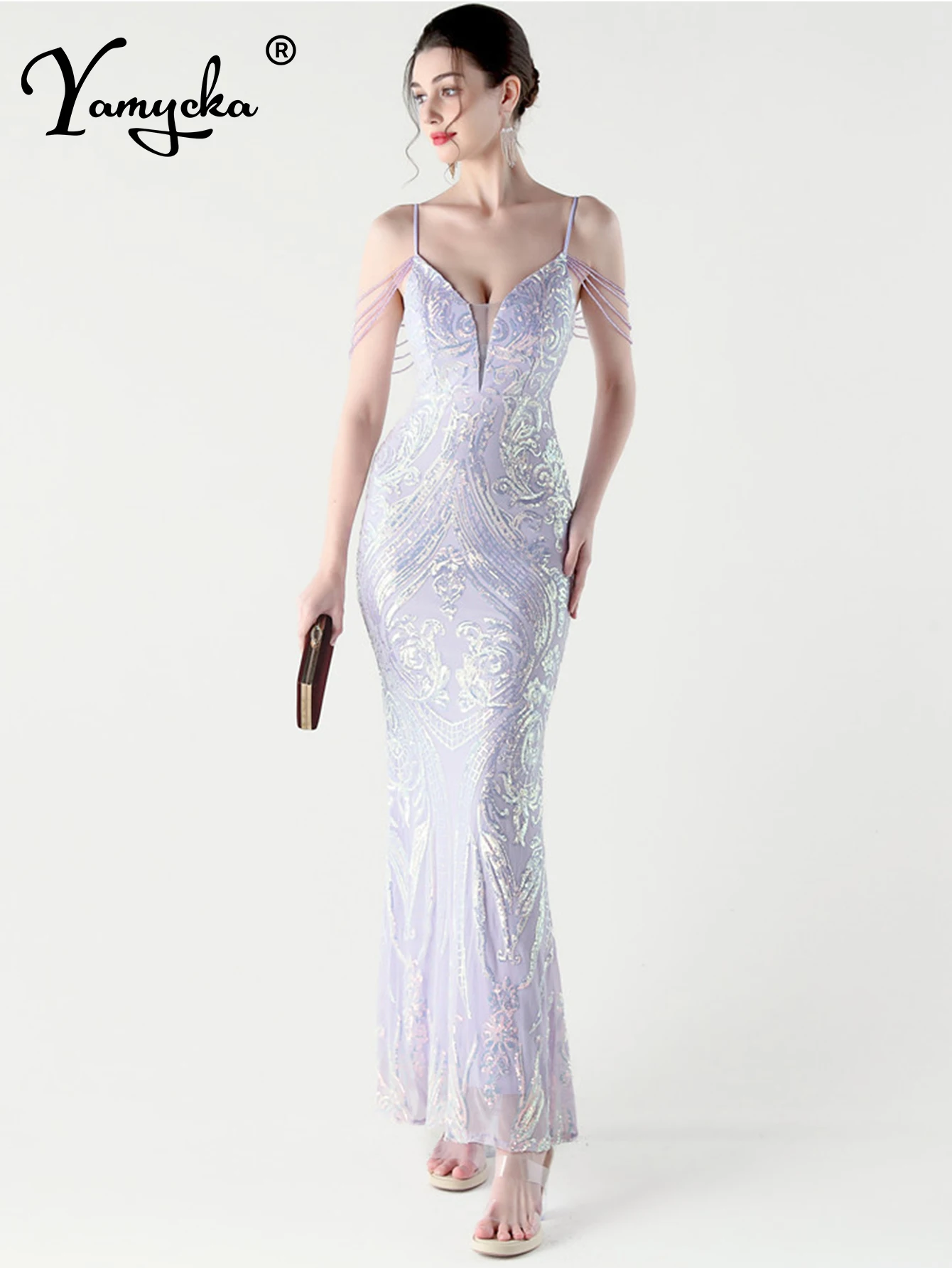 เซ็กซี่ backless ปาร์ตี้ชุดยาวผู้หญิงสีดําหรูหราวันเกิดฤดูร้อนชุดผู้หญิง 2025 ชุดราตรี vestido