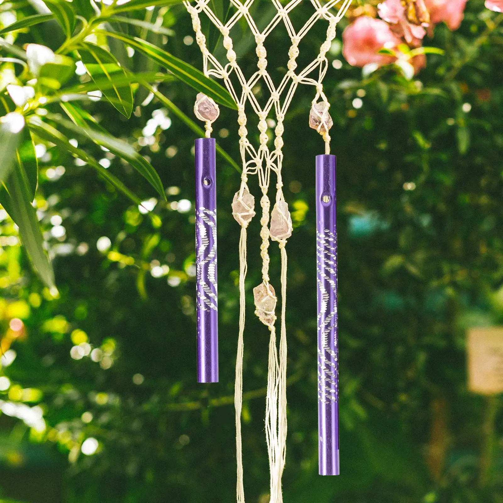 24 ชิ้น Wind Chime หลอดอลูมิเนียมวัสดุเจาะง่ายแขวนบ้านสวนโลหะทนต่อการเกิดออกซิเดชันหัตถกรรม