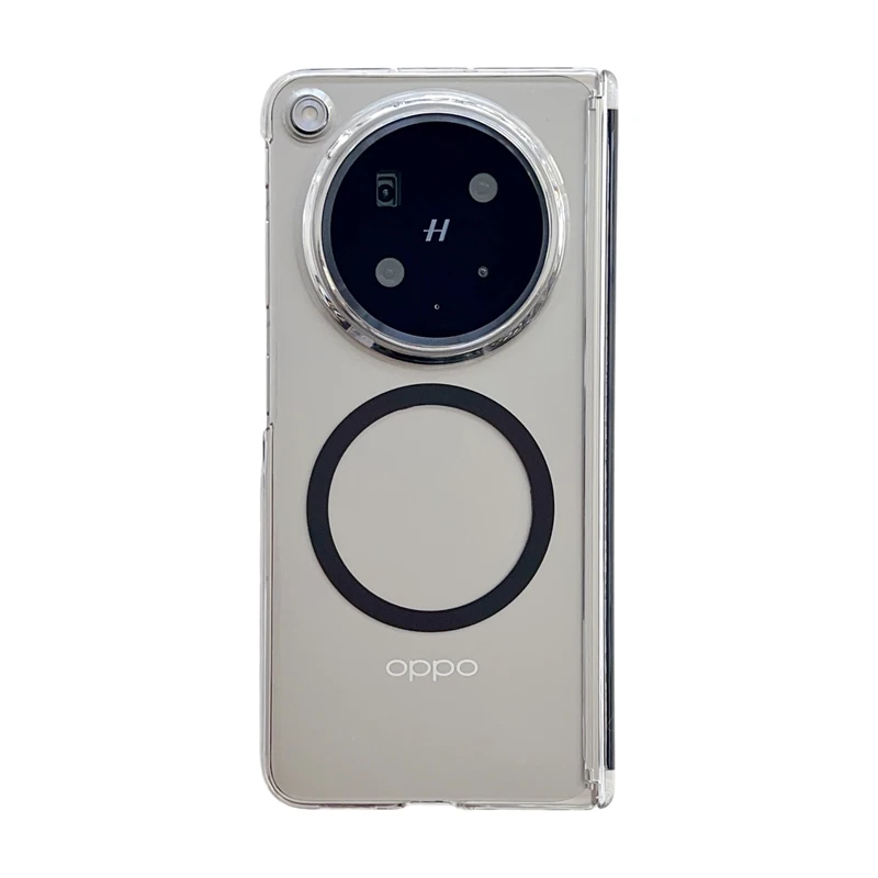 Image of Für Oppo Find N6 Hülle Hochauflösende Transparente Doppel-Scharnier-Schutzhülle Magnetische Saugkraft Kabellose Ladeabdeckung