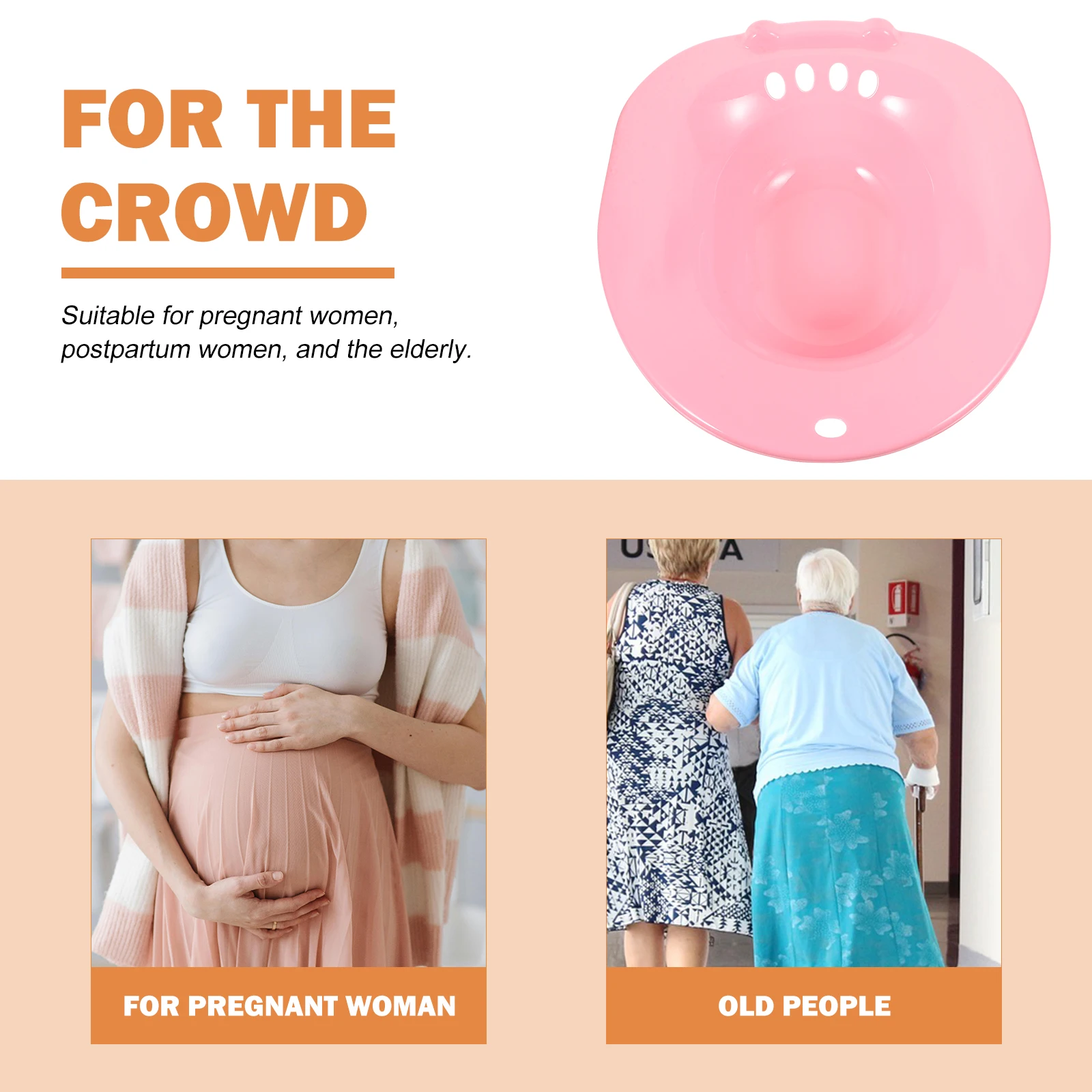 

Sitz Bath Basin Thickened Oval for Postpartum Care Elderly Toilet Seat Hemorrhoids Plastic PP Basin Wide Base