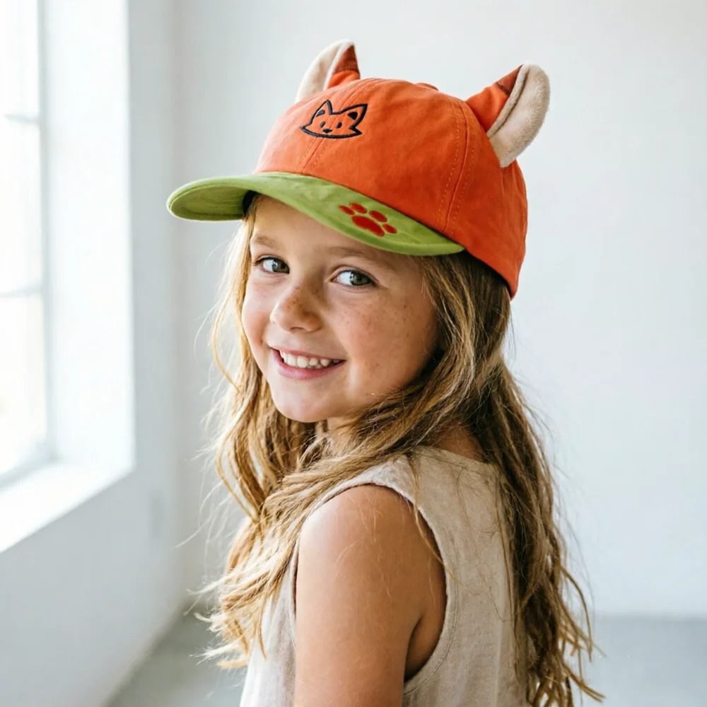 Cartoon Fox Duck Baseball Caps for Kids Unisex Lovely Sun Hat Summer Outdoor Headwear Photo Props Girls Hat Hair Accessories