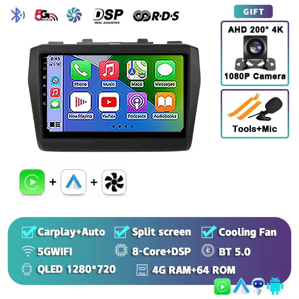 Android 16 autoradio voor Suzuki Swift 2017 2018 2019 2020 2021 draadloze Carplay Android Auto audio multimediaspeler 2 Din