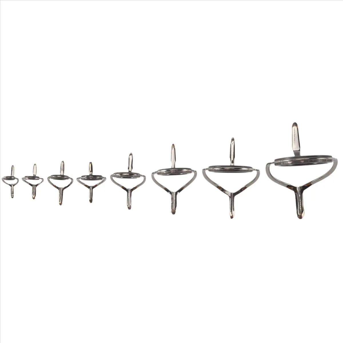 New Arrival 8 Pcs Fishing Rod Guide Oval Fishing Rod Eyes Guides Line Rings Pole Repair Kit Mixed Size Double Leg Rings