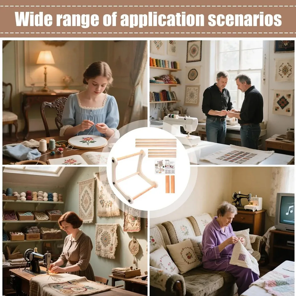 

Регулируемая деревянная опора, инструмент для вышивания, портативный инструмент для квилтинга, инструмент для рукоделия, регулируемая подставка для вышивания