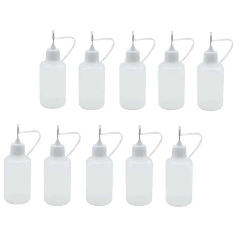 Botellas aplicadoras de punta de precisión vacías, 5 uds., 3ml-120ml, selladas, exprimibles, para manualidades de Quilling, pintura acrílica rellenable