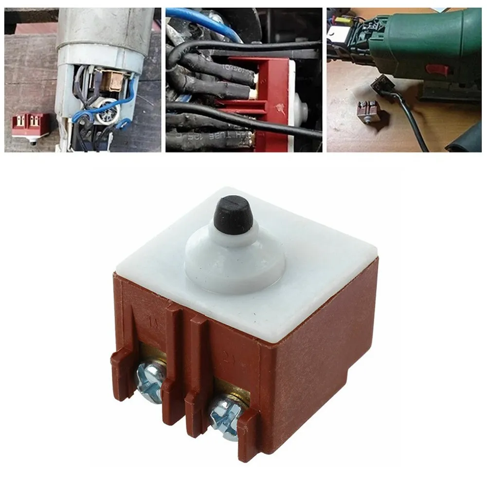1pc Angle Grinder Switch For Bosch GWS67100 Compatible Power Tool Switch DPST NO Push Button AC250V 6A 125V12A For Angle Grinder