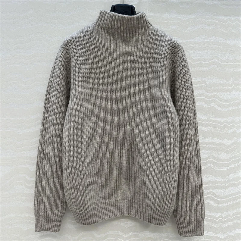 

Женский свитер, новый эластичный вязаный тонкий топ с длинными рукавами на осень 2021, шерстяной пуловер с полувысоким воротником, женская водолазка