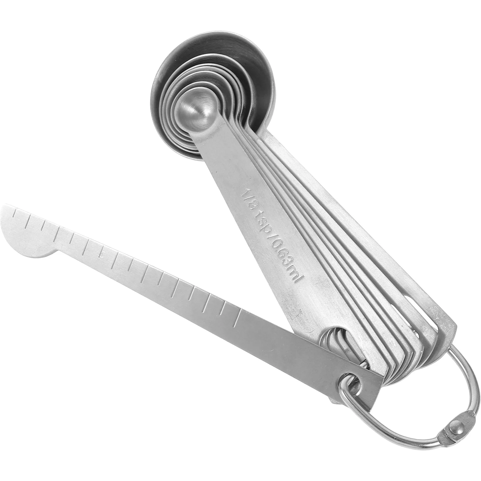 

8Pcs Measuring Spoons Stainless Steel Set Small Compact Kitchen Coffee Tea Powder Accurate Dosage Mesuring Spoons Set