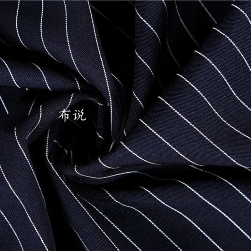 Fine Striped Fabric Black White Dress Professional Clothing Woven Non Elastic Clothing Cloth Diy Sewing By Meters Material