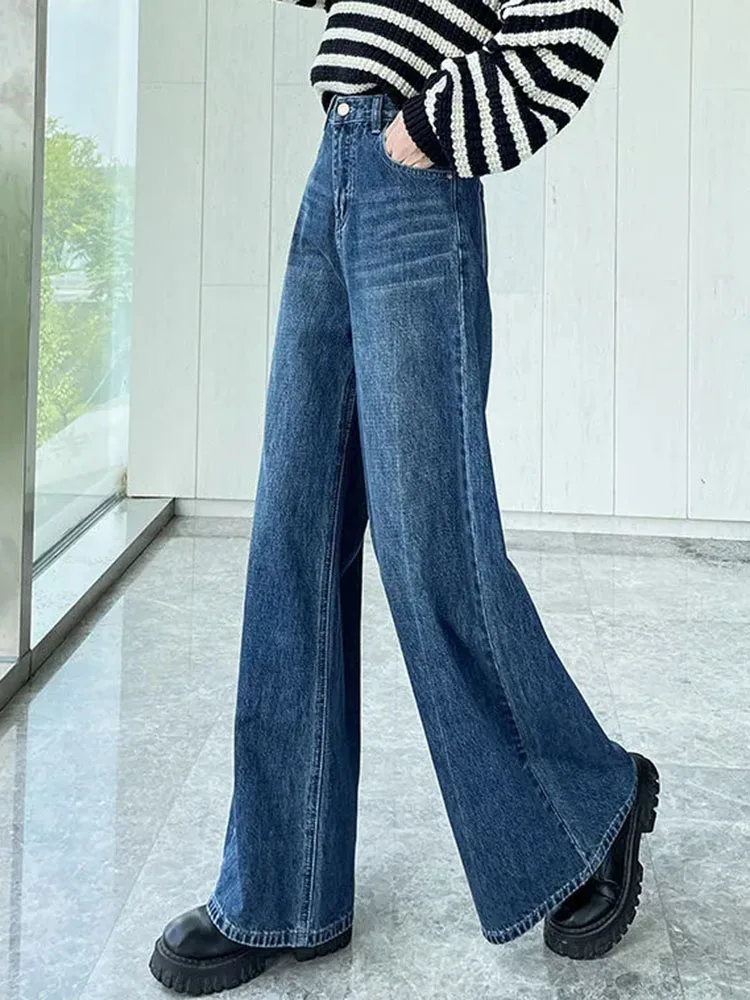 Woman High Waisted Wide Leg Jeans Korean Fashion Casual Straight Denim Pants Streetwear Vintage New Style Baggy Kot Pantolon