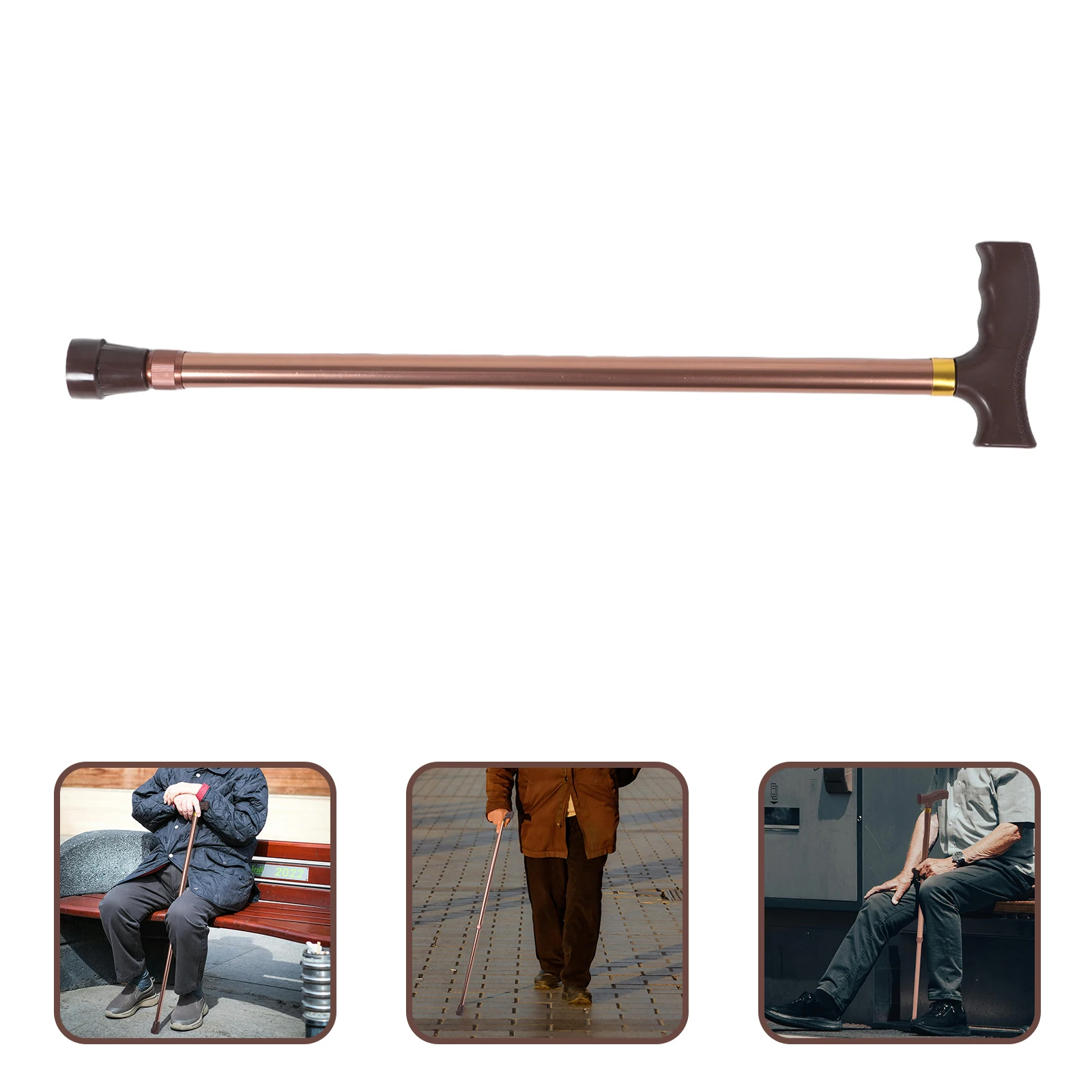

Telescopic Adjustable 2-Section Thickened Aluminum Walking Cane Lightweight Senior Stick Anti- Hiking Crutches