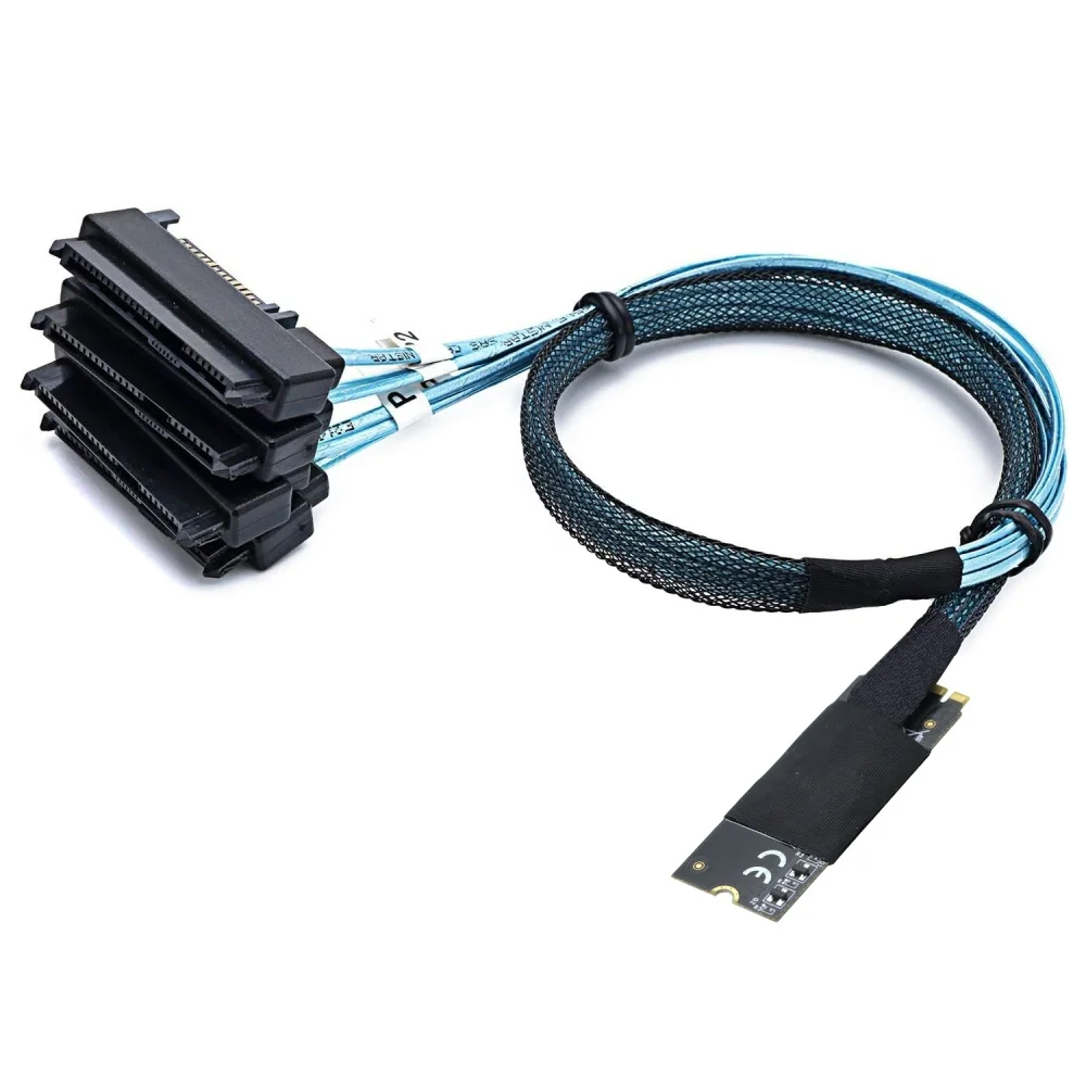 

M. 2 Mkey SFF-8643 Contact To 4-port SAS SFF-8482 2-in-1 Server High-Speed Conversion Cable