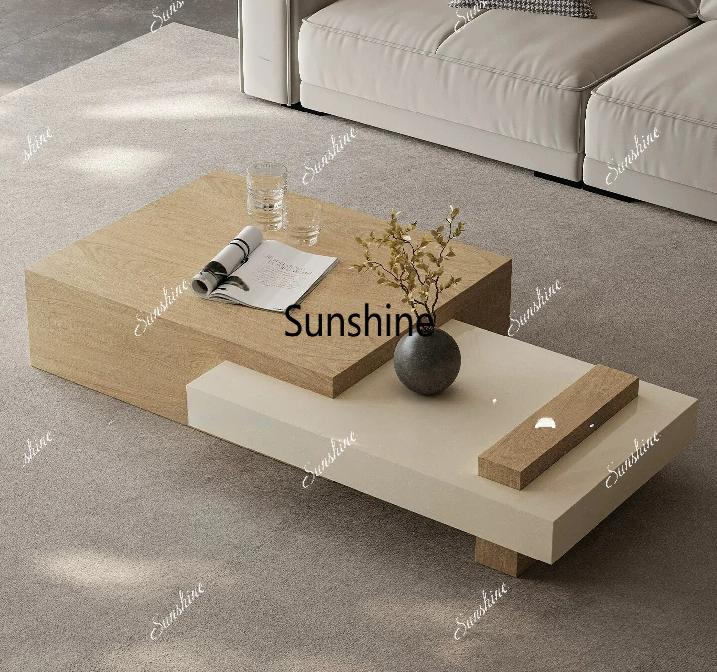 Wabi Sabi Wind high-end log combination small apartment tea table