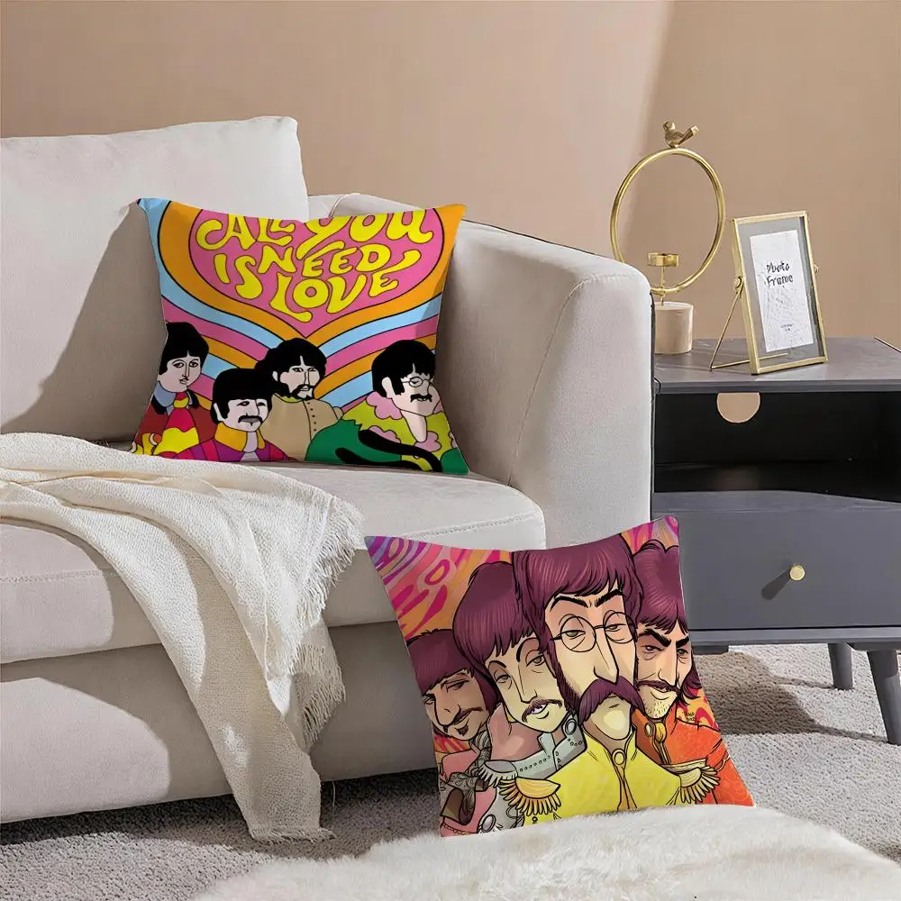 Rock Legend T-The Beatles Cushion Cover Throw Pillow Cover Hidden Button Durable Polyester Chair Cushion