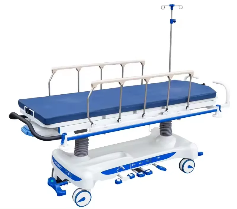 Hospital Multi-Function Hydraulic Transfer Stretcher Cart Mobile Medical Patient Transport Trolley Bed Emergency Transfer Bed