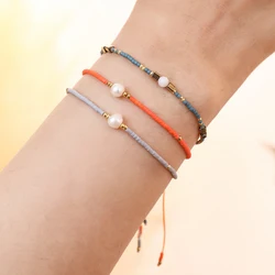 ZMZY Tiny Cute Bracelets Miyuki Beads Simple String Glass Beaded Braclets Beach Pearl Charm Bracelet For Women